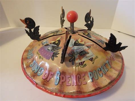 4 and 20 blackbirds metal pie jack in the box|Sold Price: A Mattel Musical Blackbird Pie tinplate toy American, .